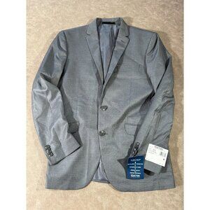 NWT Kenneth Cole Reaction‎ Mens Notch Lapel Flap Pocket Grey Suit Jacket 38R